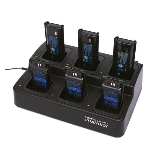 Chargeur intelligent multi-unités à 6 voies remplaçable de type personnalisable pour batterie de talkie-walkie