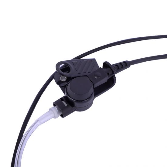 Écouteur Laryngophone Pour Talkie-walkie - Micro De Gorge + Tube Acoustique - Casque Extérieur Transparent - Compatible PTT